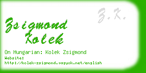 zsigmond kolek business card